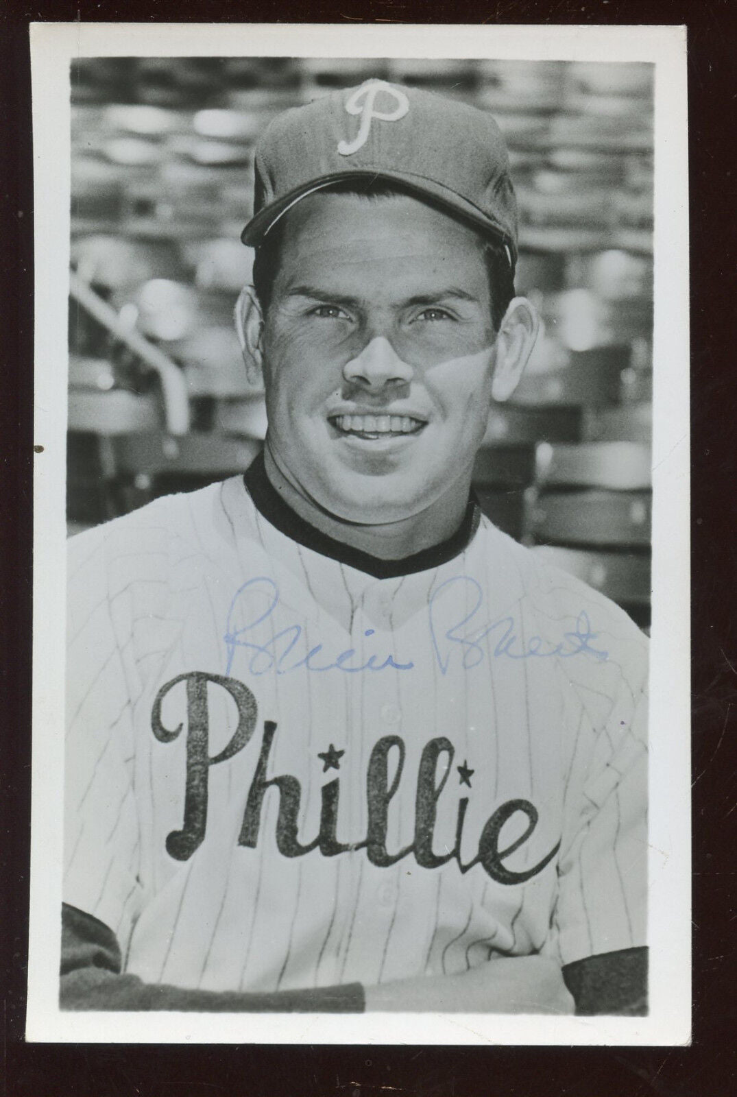 1950's Philadelphia Phillies Baseball Postcard Robin Robert Autographed Hologram