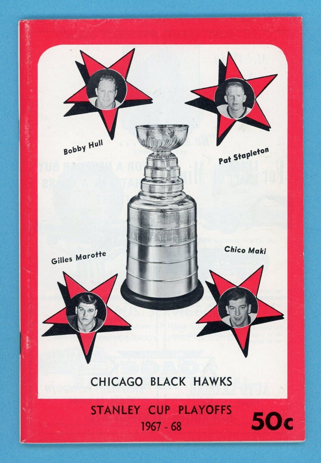 1967-68 Stanley Cup Playoffs NY Rangers vs Chicago Black Hawks at Chicago Stad