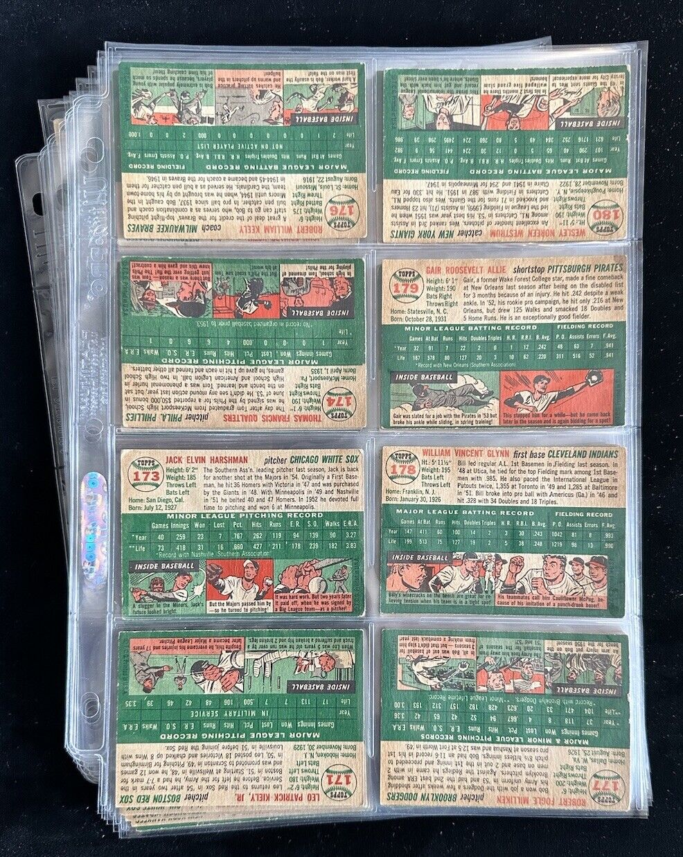 1954 Topps Baseball  Starter Set Lot of 127 Different w/ Bauer Groat  VG to EX