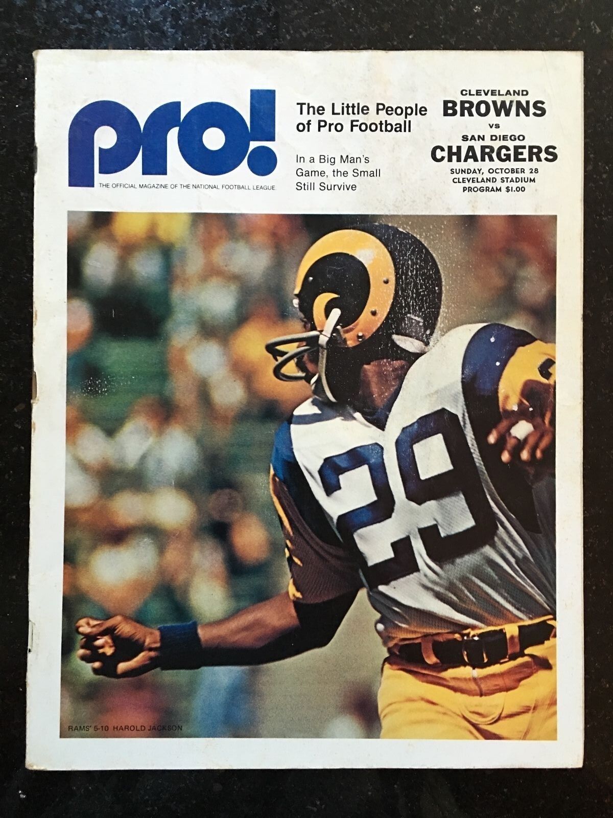 NFL Cleveland Browns vs. San Diego Chargers October 28, 1973 Program