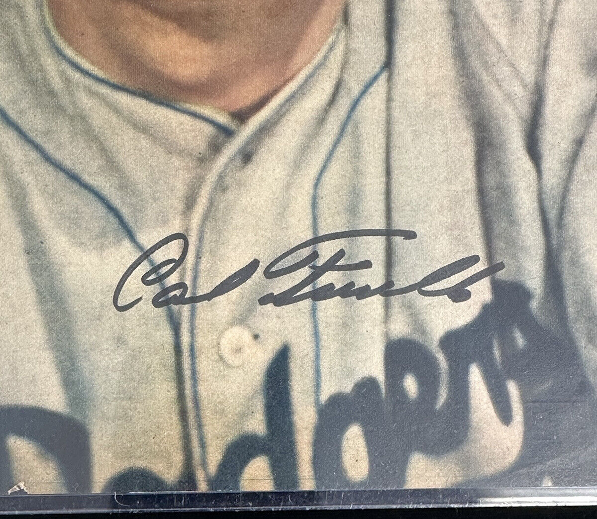 Carl Furillo Brooklyn Dodgers SIGNED 8.5 x 11” Color Magazine Photo PSA DNA