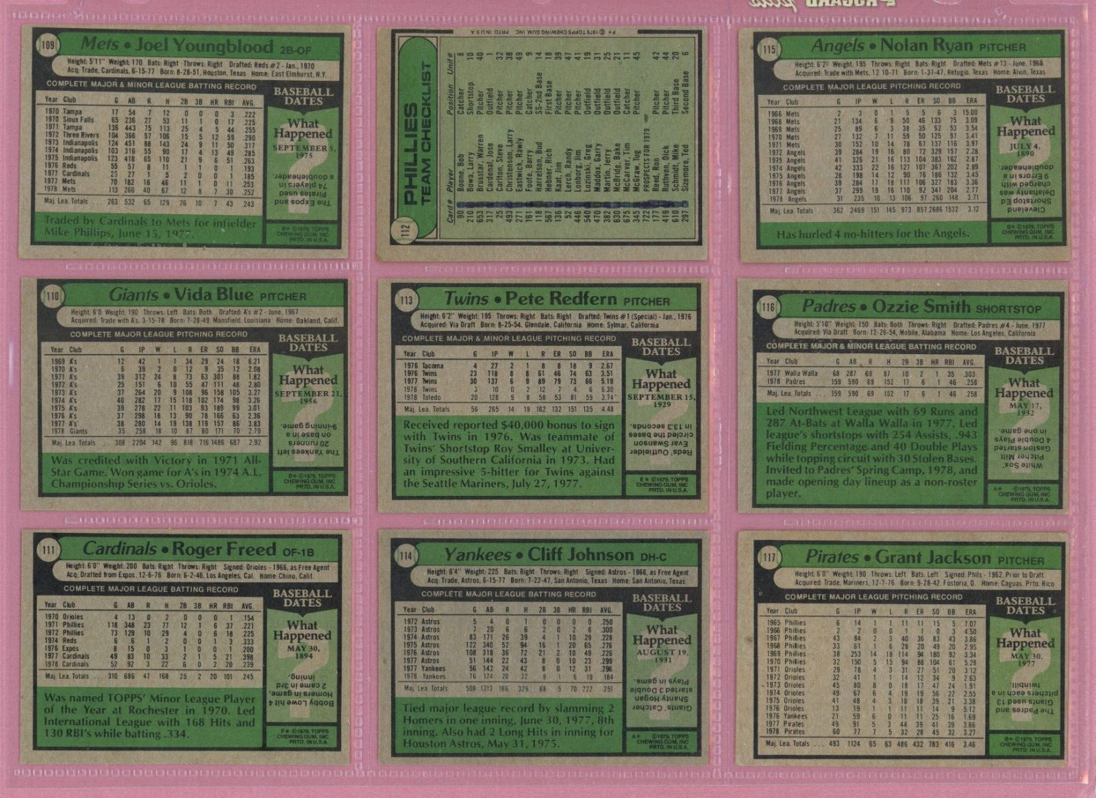 1979 Topps Complete Set of 726 Baseball Cards Mixed Grades