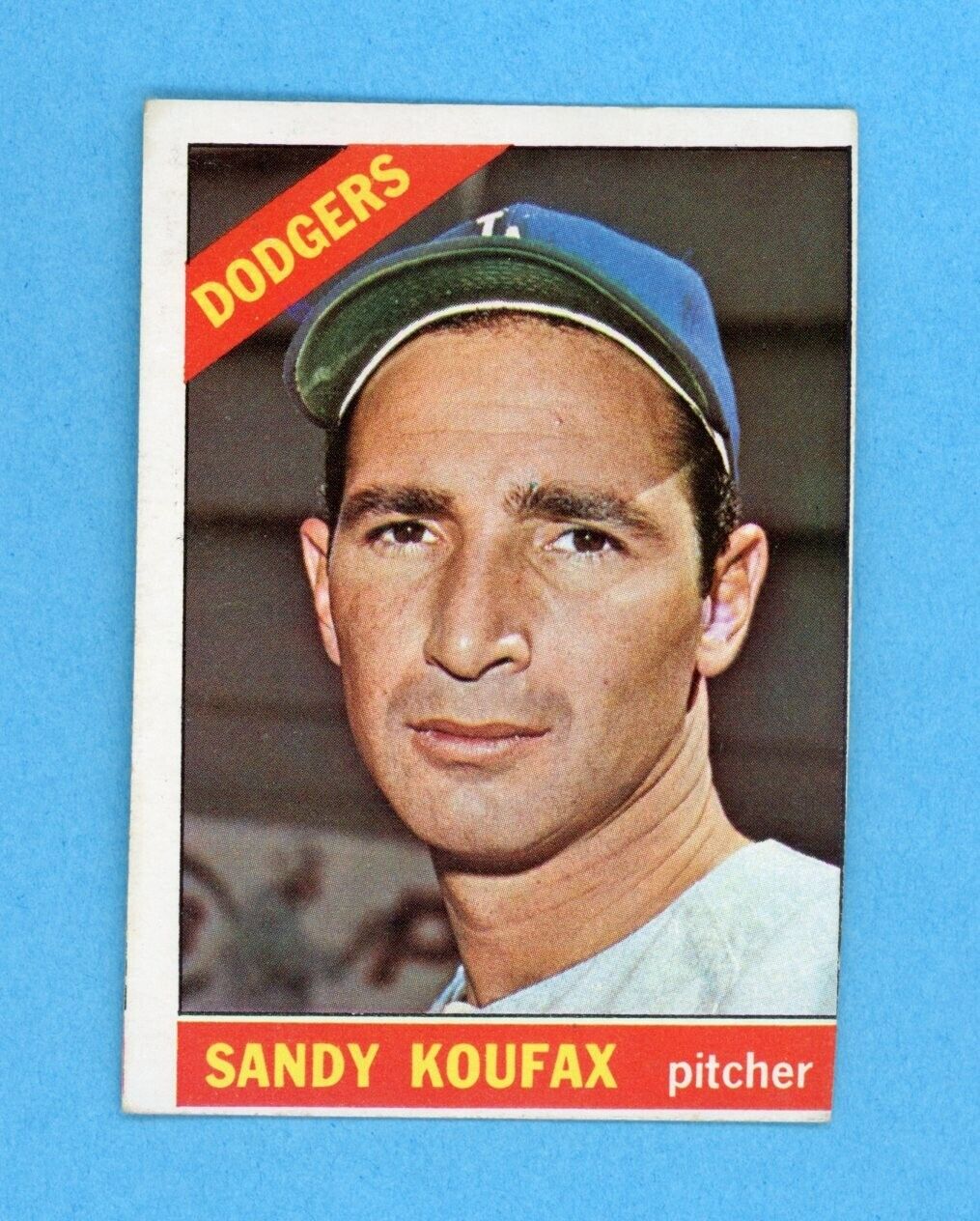 1966 Topps #100 Sandy Koufax Los Angeles Dodgers Baseball Card EX o/c