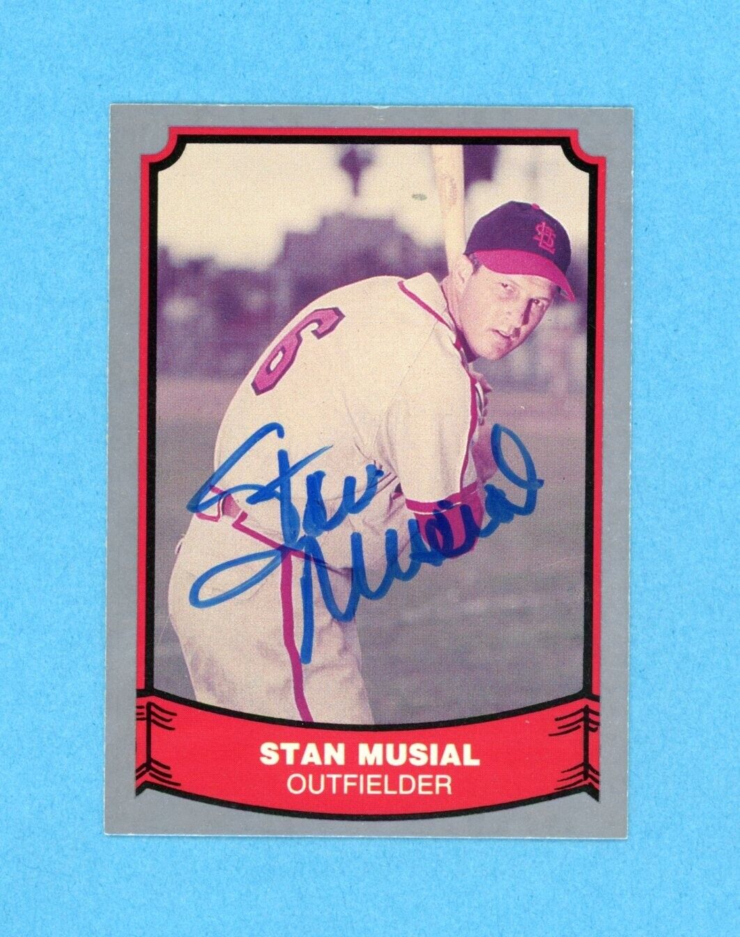 Stan Musial St Lou Cardinals 1988 Pacific Legends 1 #6 Autographed Baseball Card