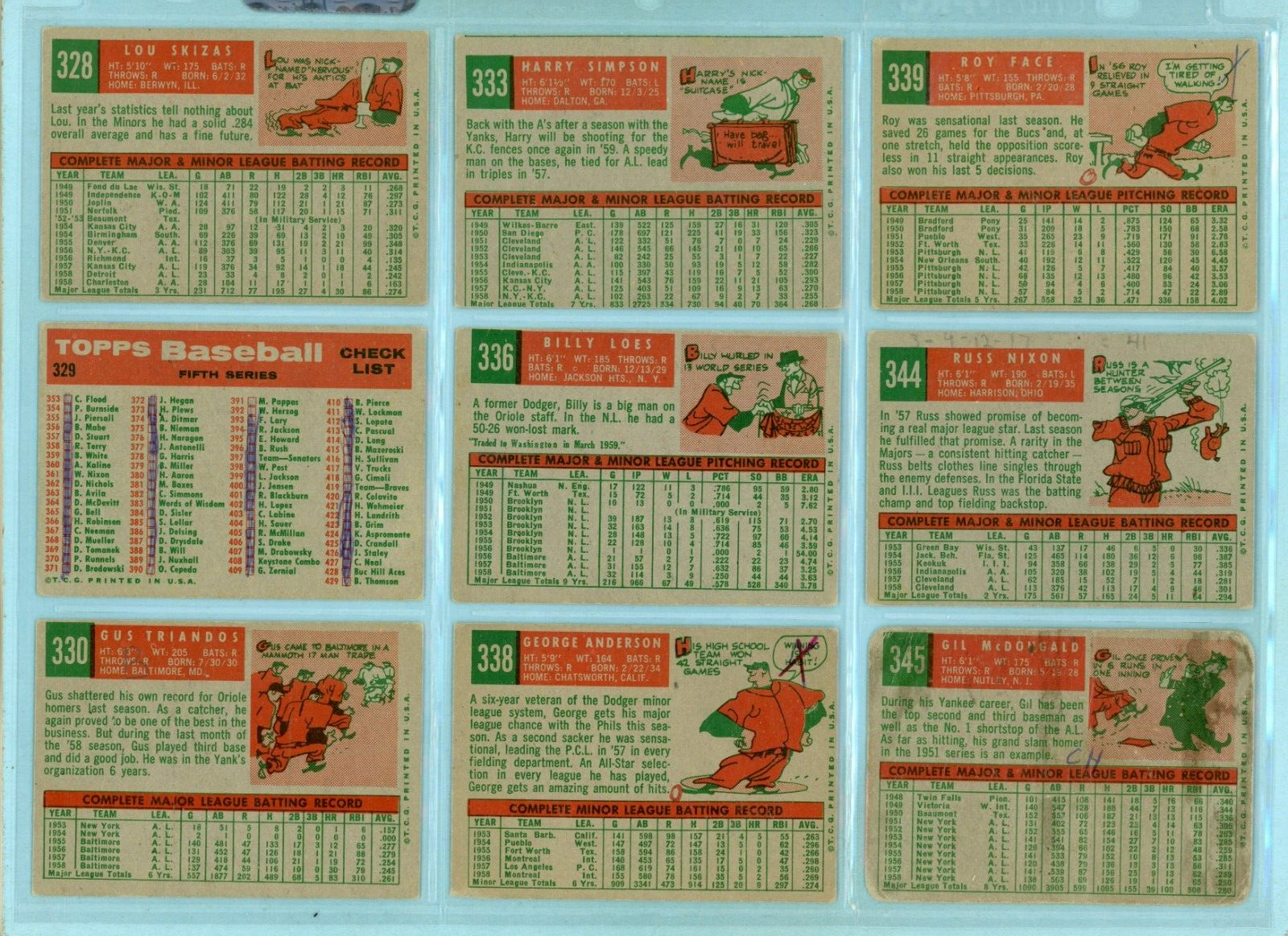 1959 Topps Starter Set Lot of 278 Different Baseball Cards mixed grades p/p f/b