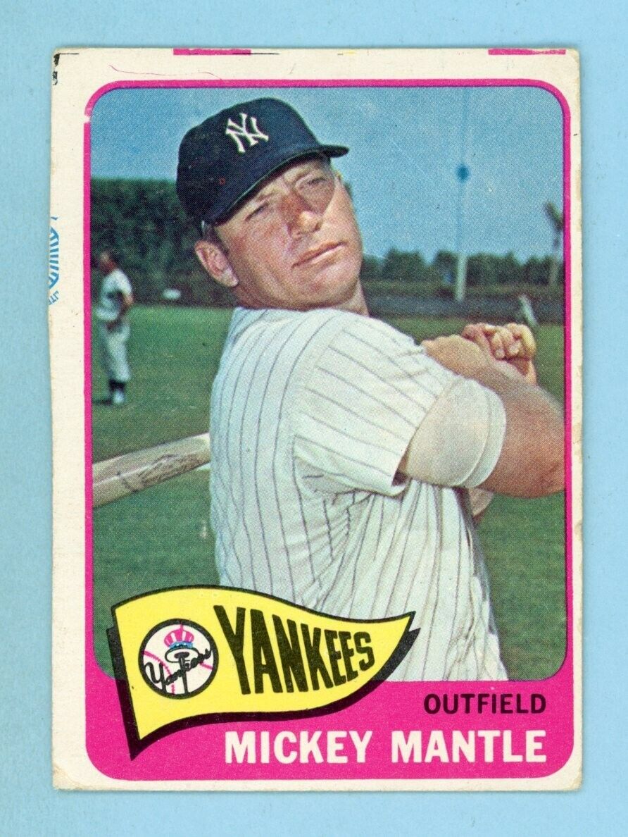 1965 Topps #350 Mickey Mantle New York Yankees Baseball Card VG o/c