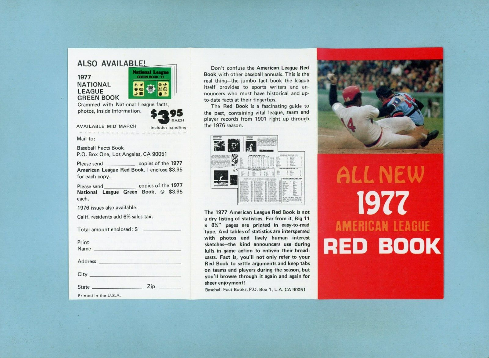 1977 American League Red Book order Pamphlet Jim Rice, Glenn Borgmann on cover