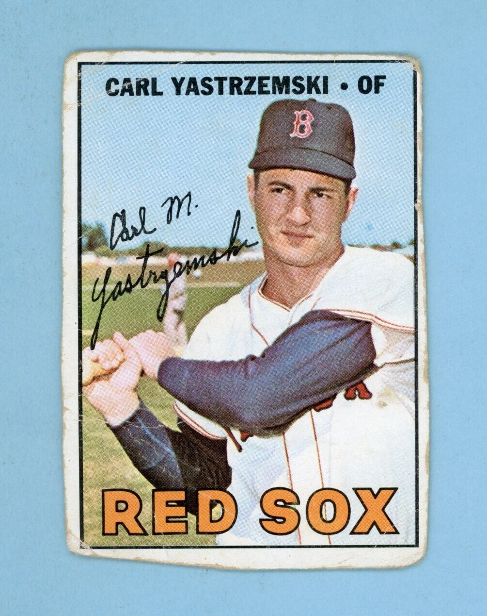 1967 Topps #355 Carl Yastrzemski Boston Red Sox Baseball Card Low Grade TRIMMED