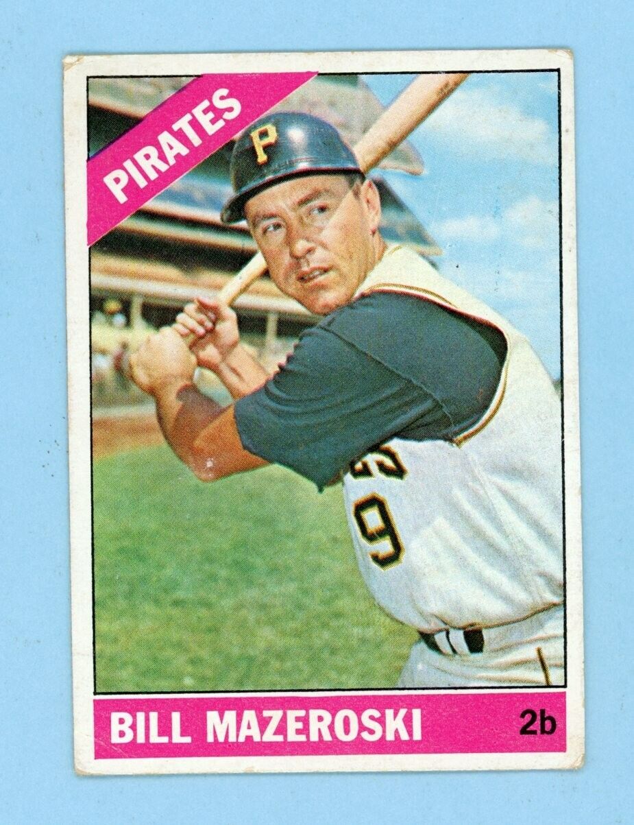 1966 Topps #210 Bill Mazeroski Pittsburgh Pirates Baseball Card Low Grade