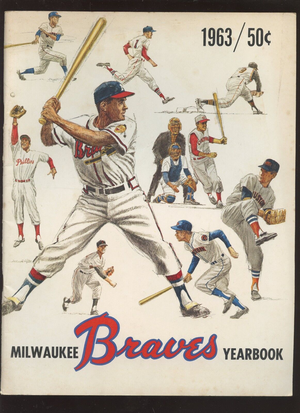 1963 MLB Baseball Milwaukee Braves Yearbook EXMT