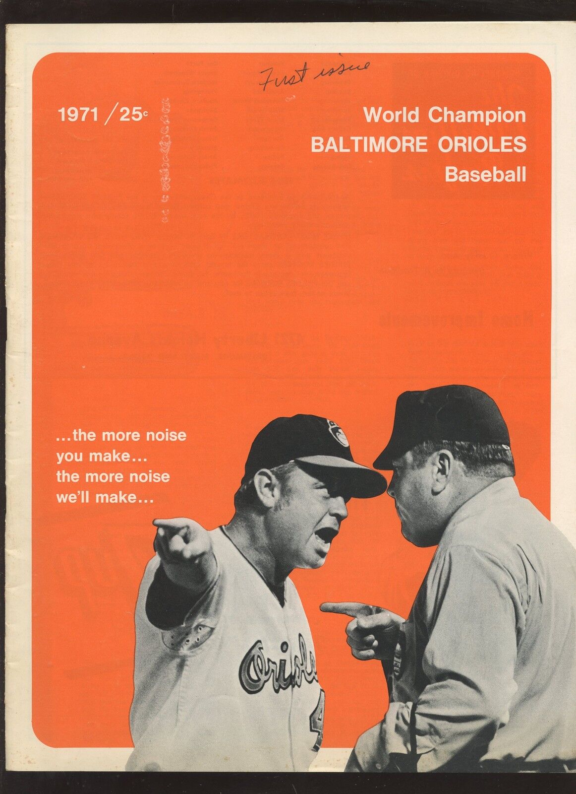 1971 MLB Baseball Program New York Yankees at Baltimore Orioles 