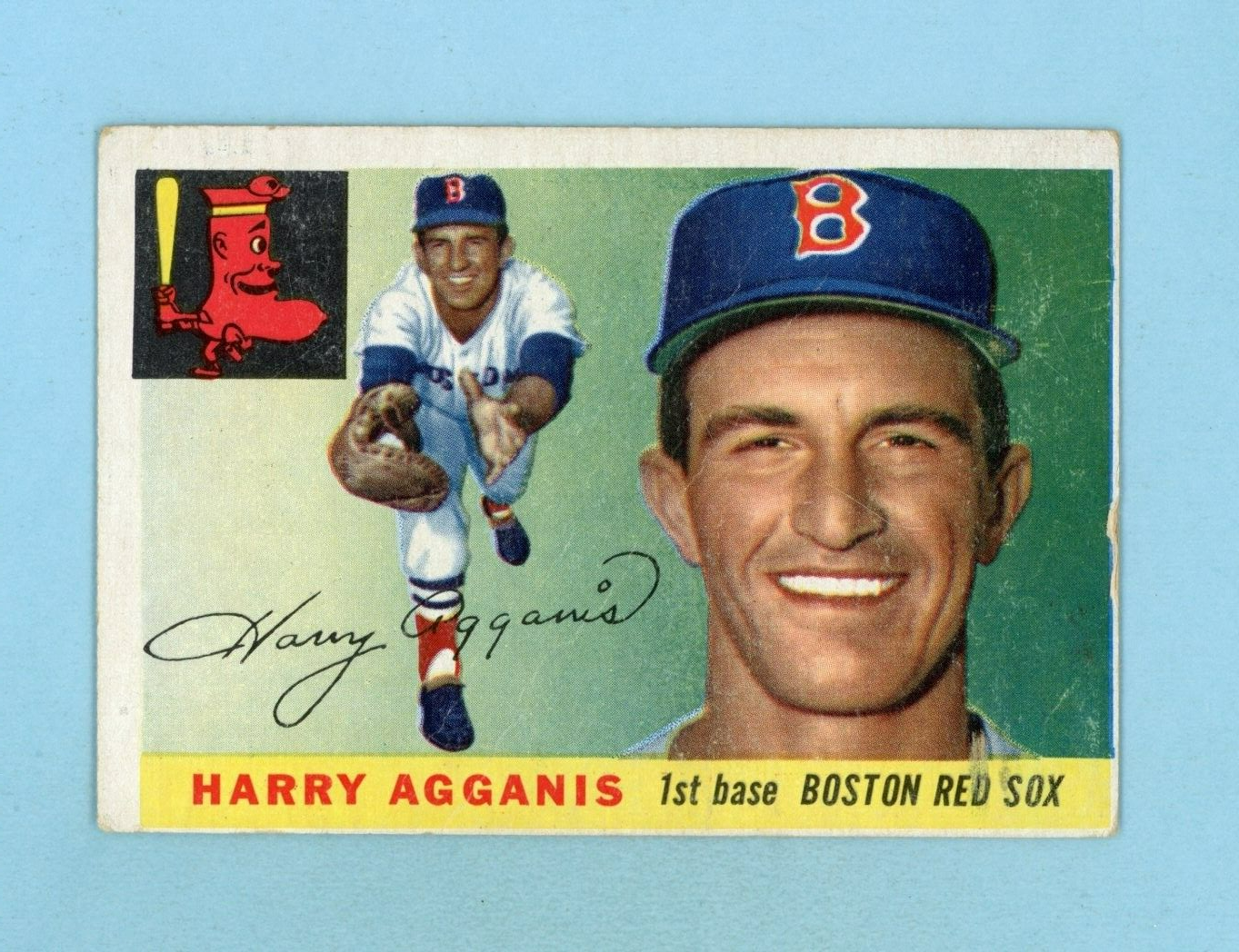 1955 Topps #152 Harry Agganis Boston Red Sox Rookie Baseball Card Low Grade