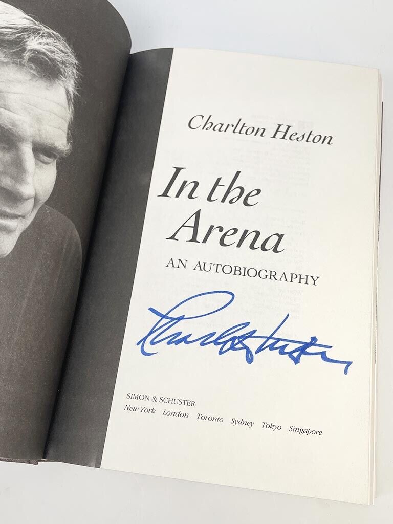 Charlton Heston Signed Book “In The Arena” Auto with B&E Hologram