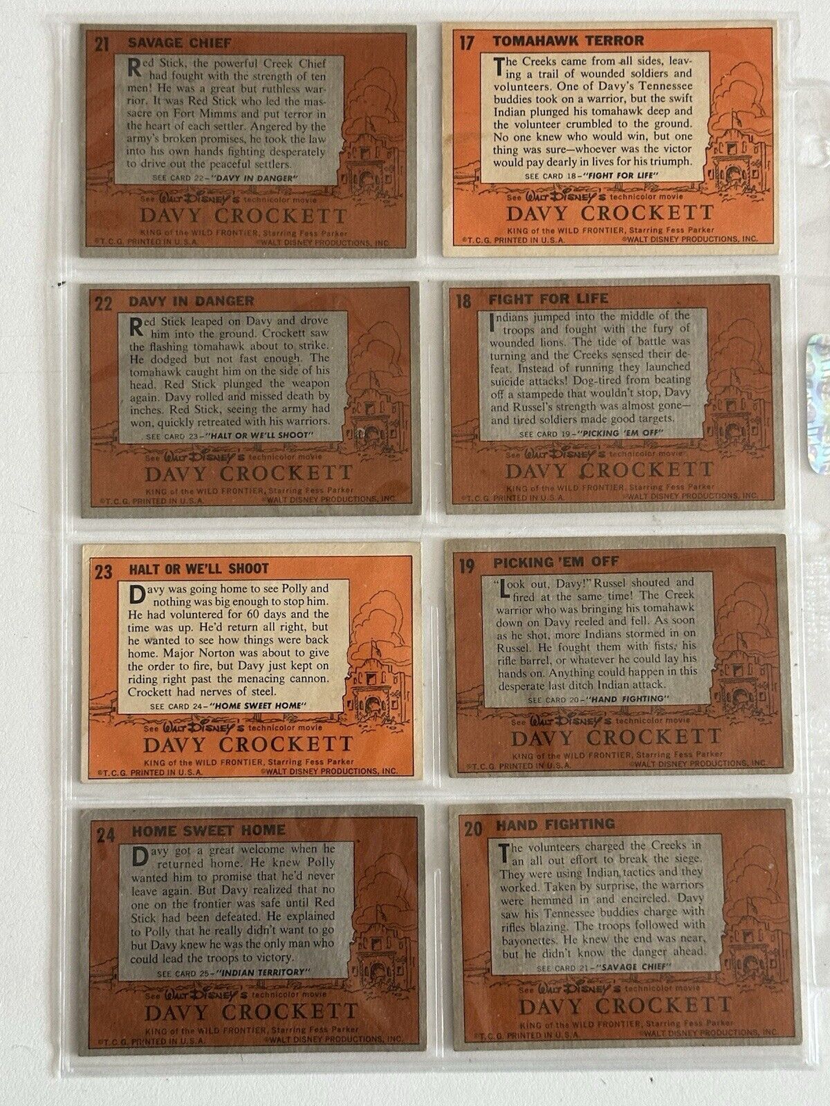 1956 Topps Davy Crockett Non-Sports Complete Orange Backs Set of 80 VG-EX/EX