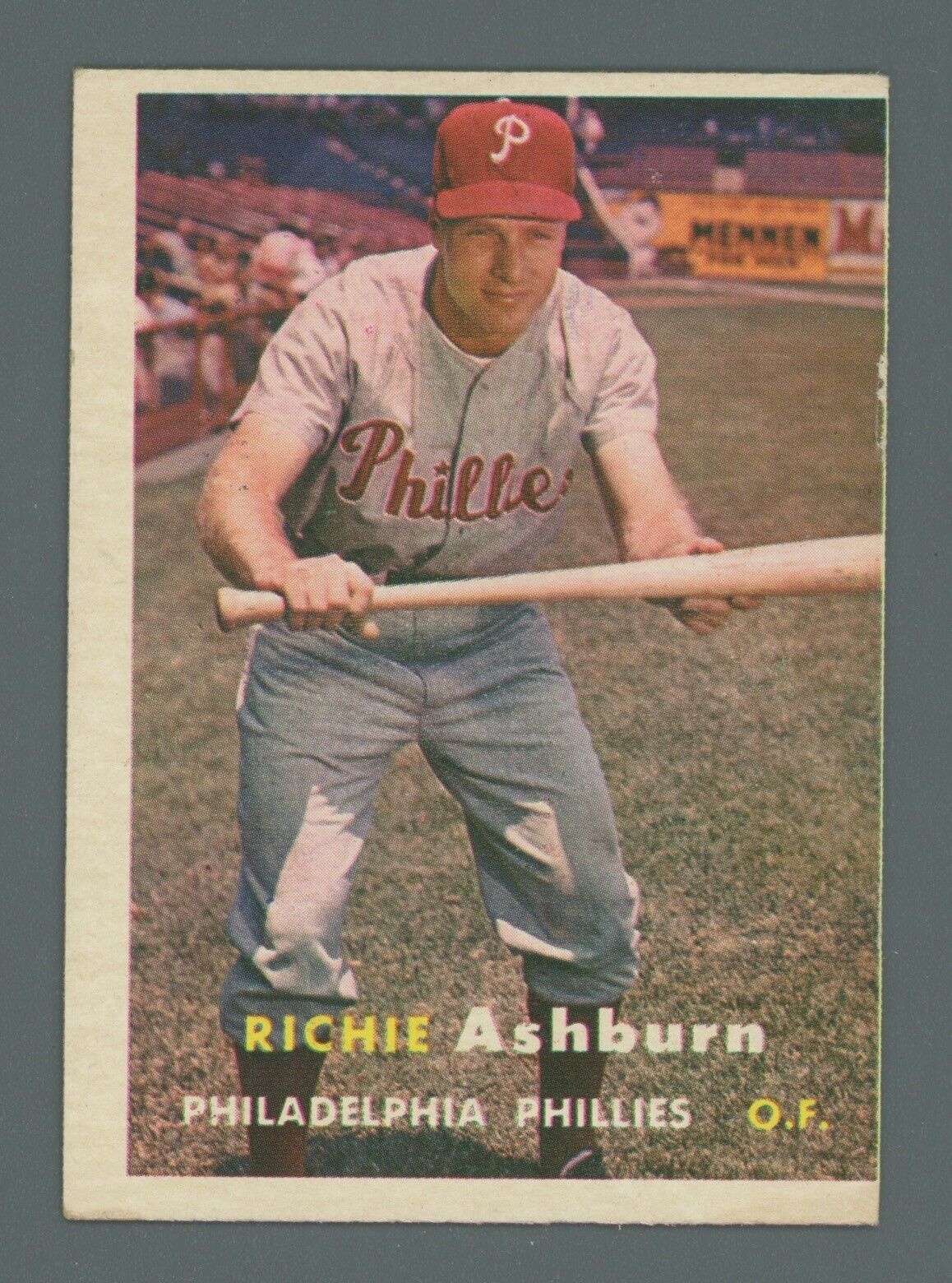 1957 Topps #70 Richie Ashburn Philadelphia Phillies Baseball Card EX+ oc ap cprs