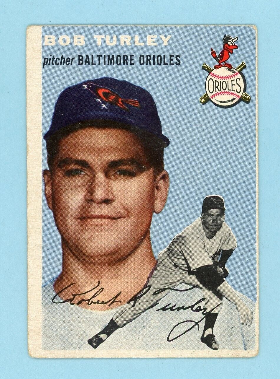 1954 Topps #85 Bob Turley Baltimore Orioles Rookie Baseball Card VG