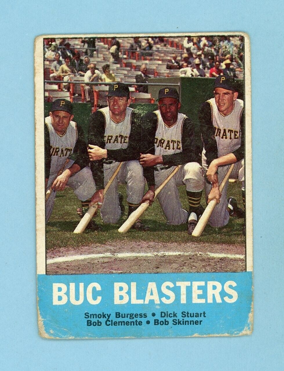 1963 Topps #18 Buc Blasters Roberto Clemente & others Baseball Card Low Grade