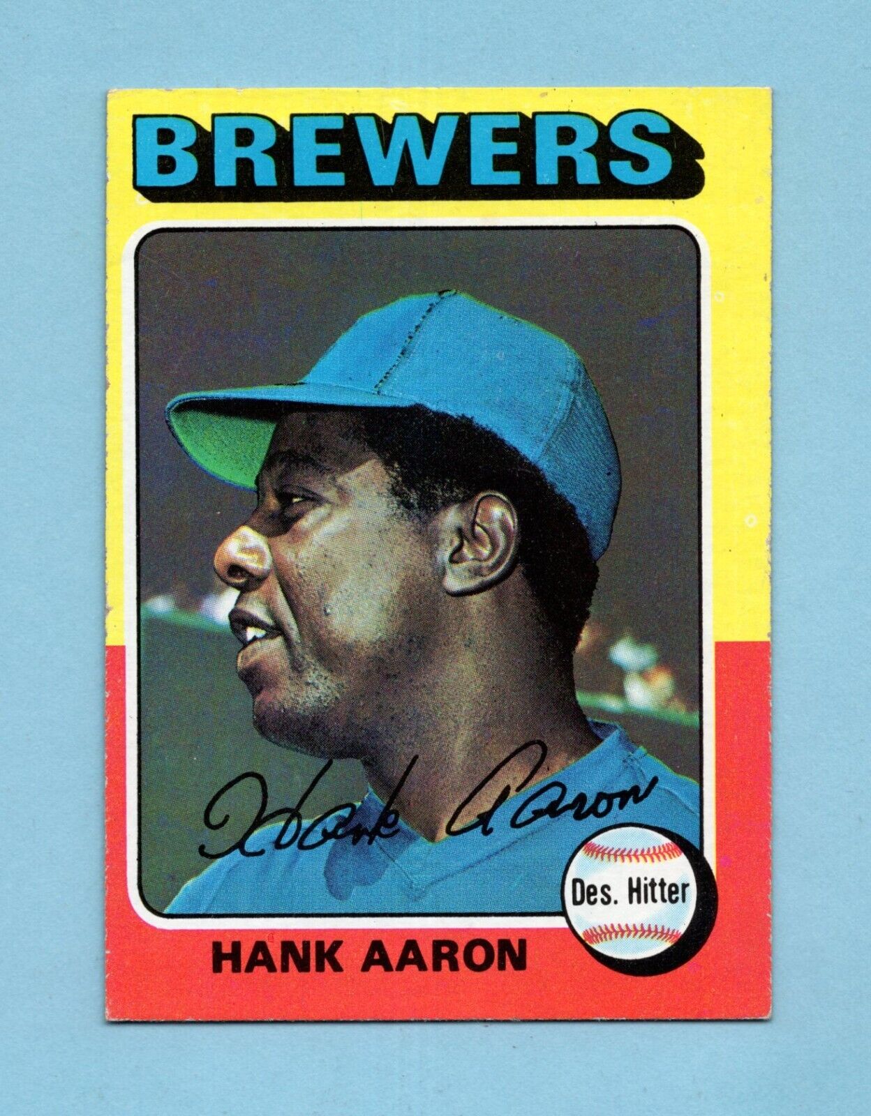 1975 Topps #660 Hank Aaron Milwaukee Brewers Baseball Card EX++ o/c