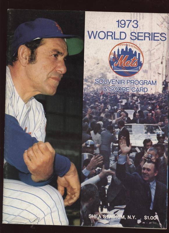 1973 World Series Program Oakland A's @ New York Mets EXMT