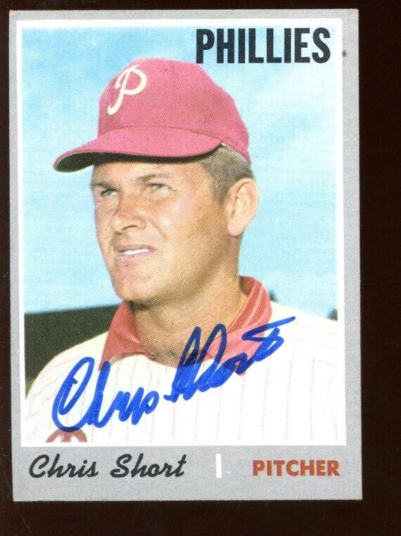 1970 Topps Baseball Card #270 Chris Short Autographed EXMT+