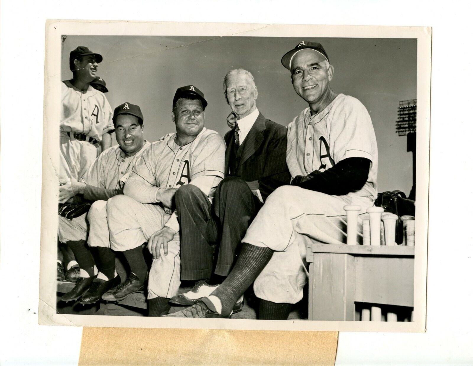 August 21 1949 Philadelphia A's Connie Mack & Jimmy Foxx 7 X 9 Wire Photo