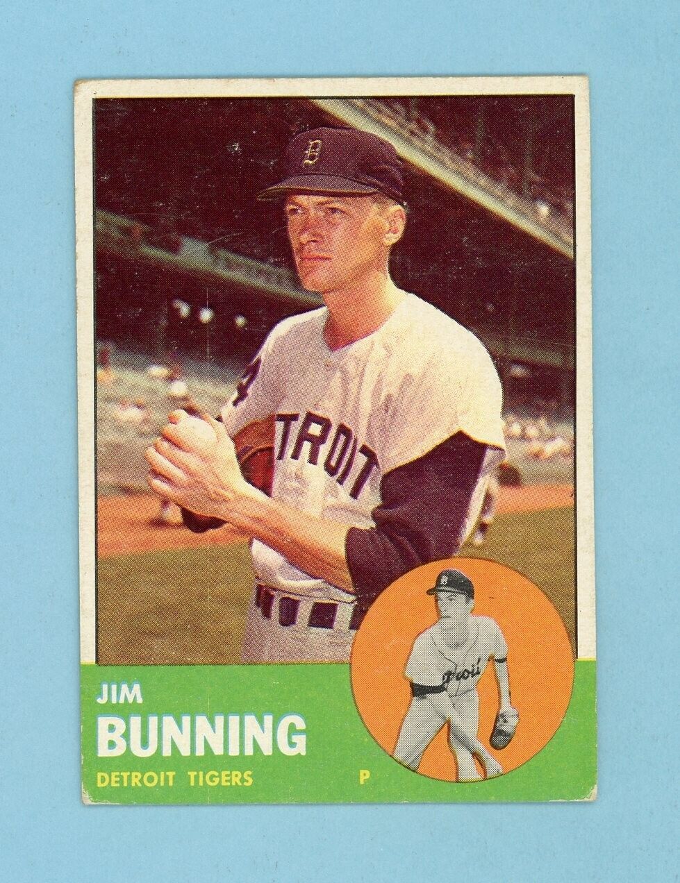 1963 Topps #365 Jim Bunning Detroit Tigers Baseball Card EX