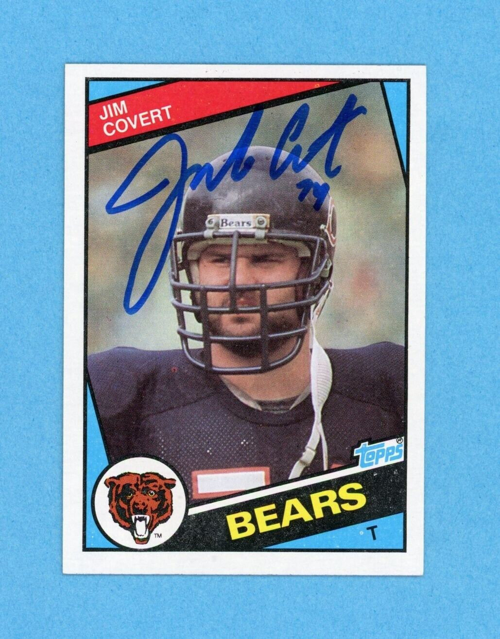 Jim Covert Chicago Bears Rookie 1984 Topps #222 Autographed Football Card