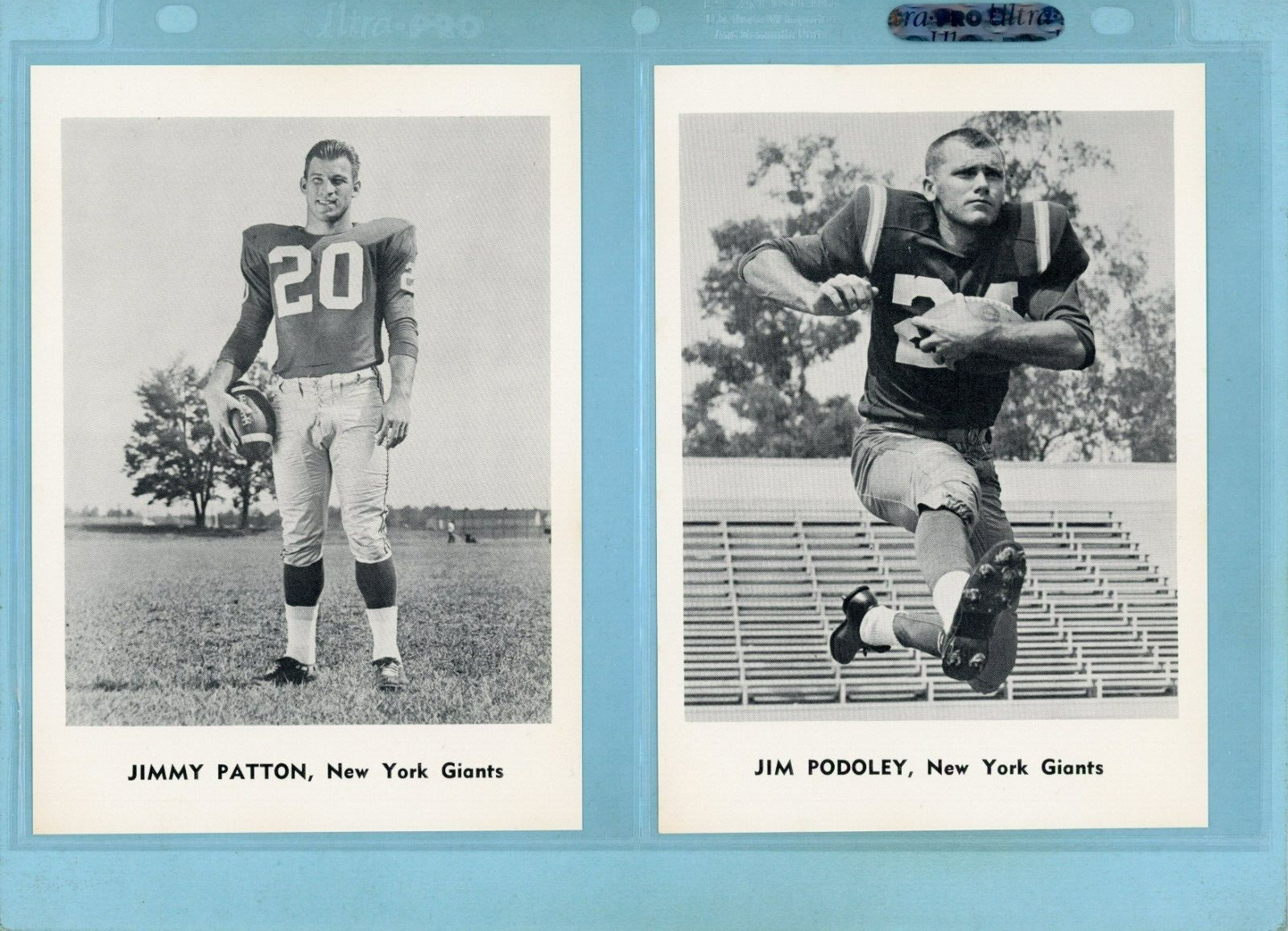 1961 Jay Publishing New York Giants Set of 12 Football Photos Ex/Mt - NM