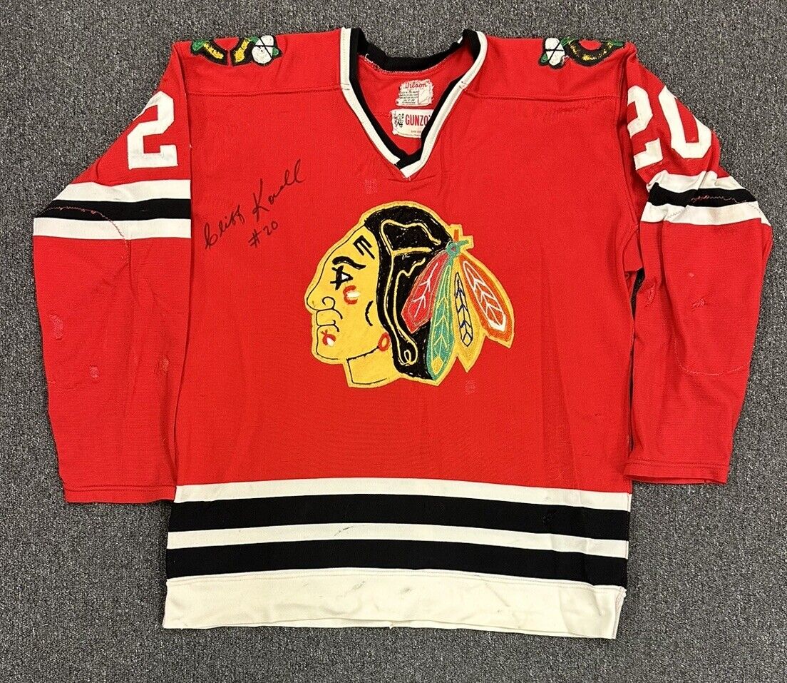 Early 1970’s Cliff Koroll Chicago Black Hawks GAME USED Durene Hockey Jersey #20