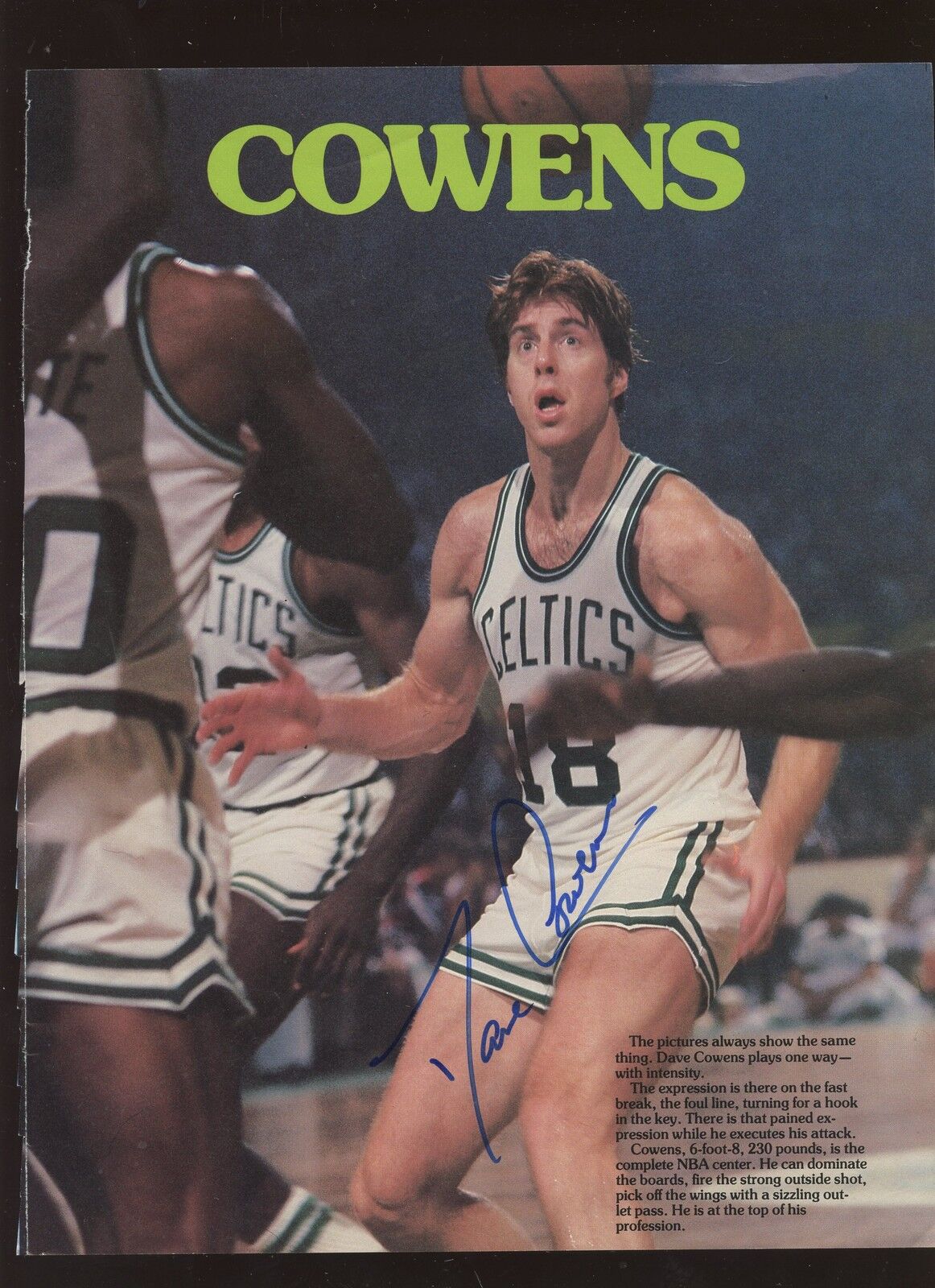 Dave Cowens Celtics Autographed 8 1/2" X 11"  Magazine Page Hologram