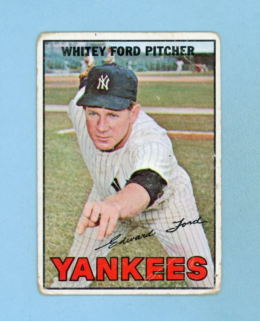 1967 Topps #5 Whitey Ford New York Yankees Baseball Card Low Grade