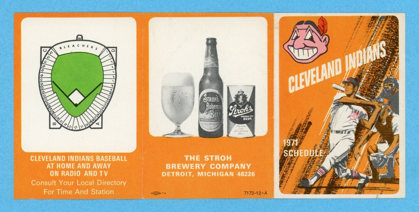 1971 Cleveland Indians Pocket Schedule