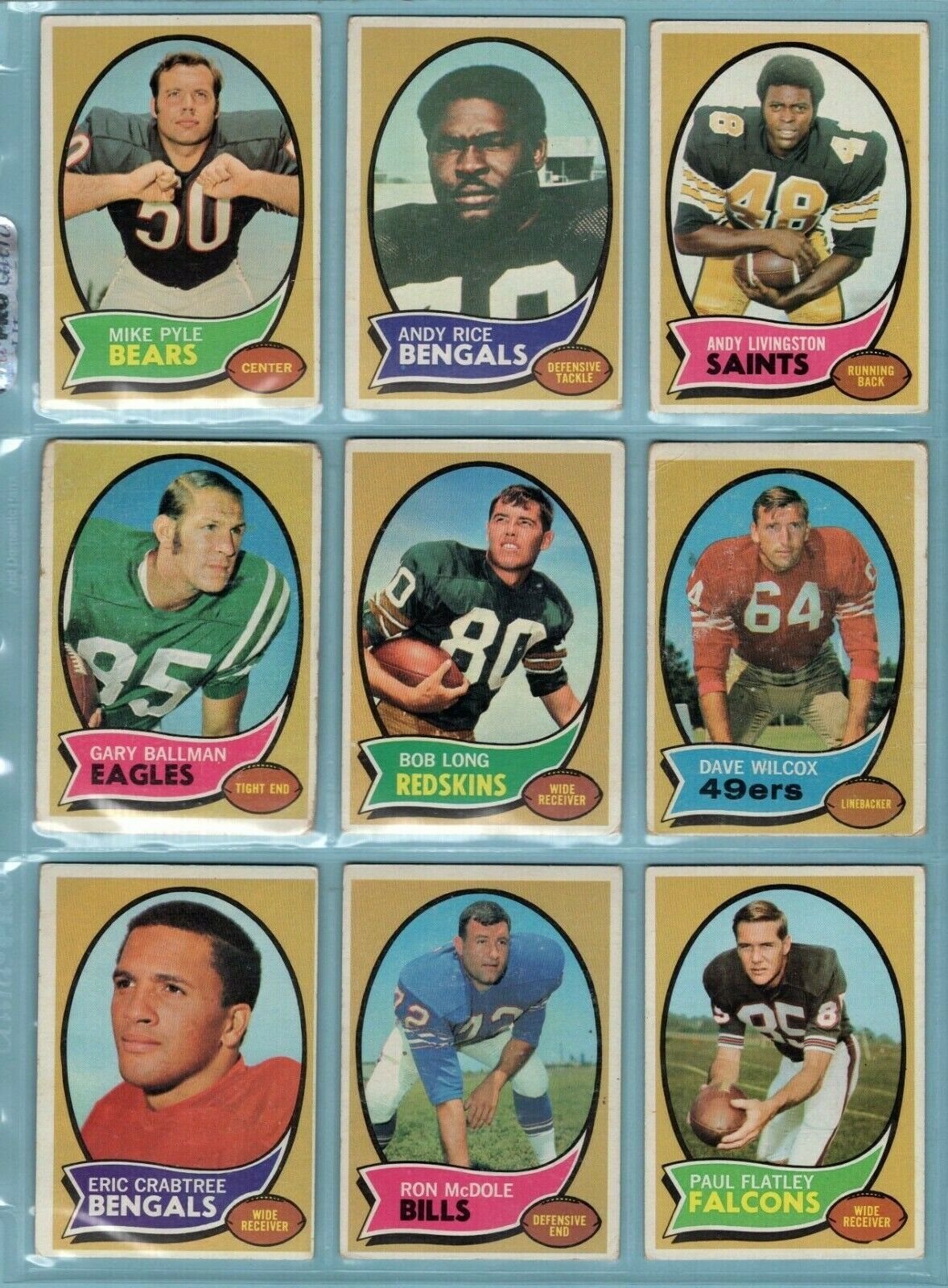 1970 Topps Starter Set Lot of 94 Different Football Cards Low Grade