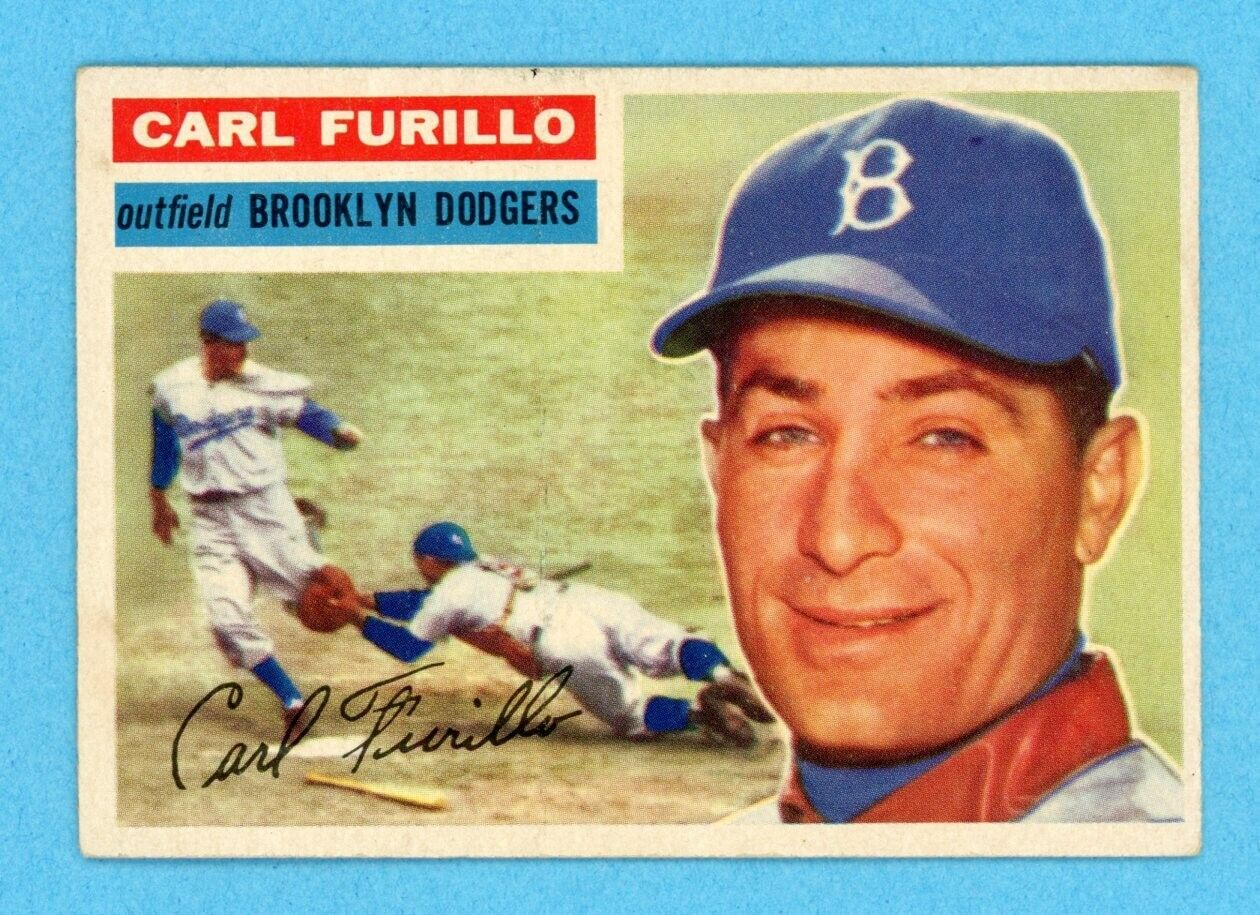 1956 Topps #190 Carl Furillo Brooklyn Dodgers Baseball Card EX - EX+