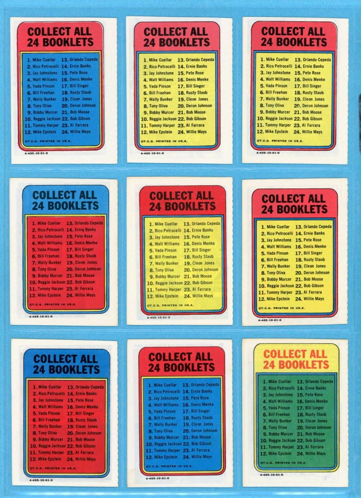 1970 Topps Story Booklets Complete Set of 24 Baseball Card Insert