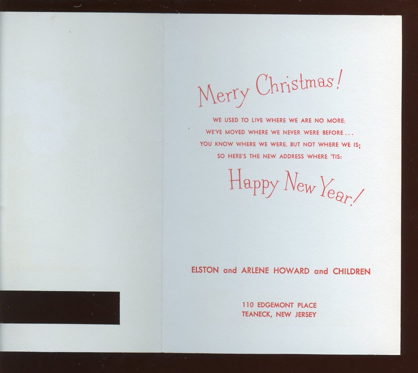 Vintage Original Elston Howard Christmas Card