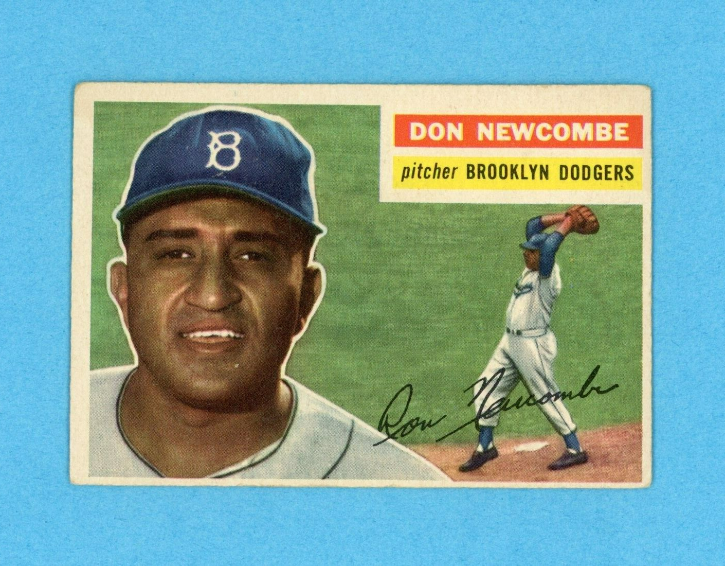 1956 Topps #235 Don Newcombe Brooklyn Dodgers Baseball Card Vg/Ex ap lht wk wp