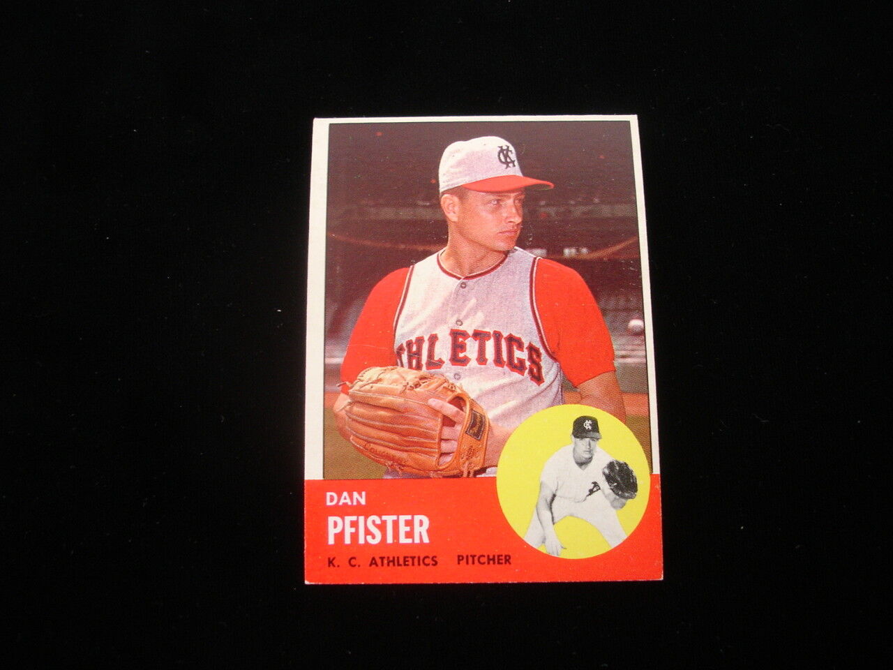 1963 Topps Baseball High Number Card-Dan Pfister-KC Athletics-#521-EX-MT/NM