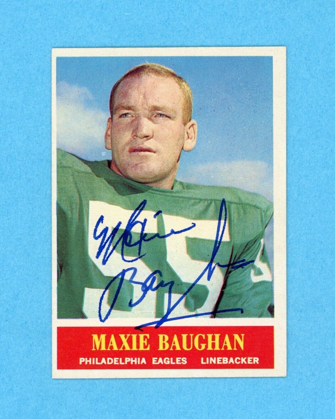 1964 Maxie Baughan Signed Philadelphia Card #128 •• Auto with B&E Hologram