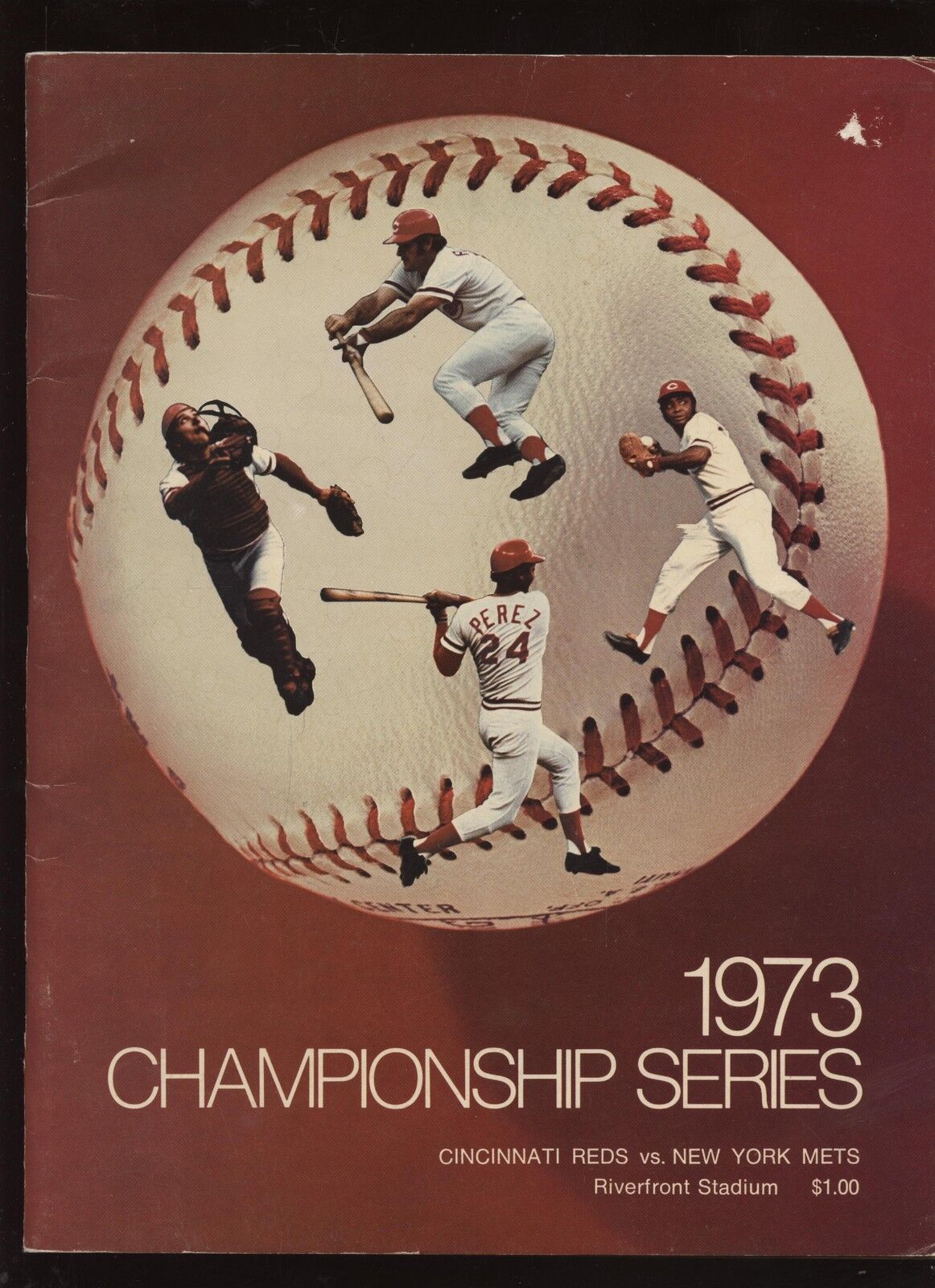 1973 NLCS Program New York Mets @ Cincinnati Reds VG-EX