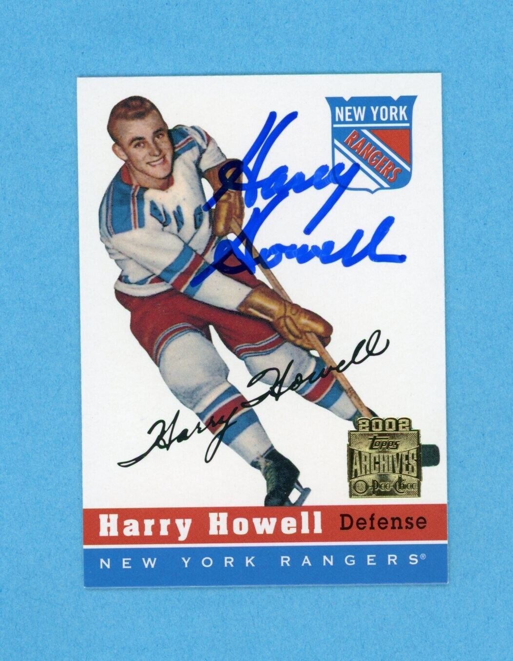 Harry Howell 2001-02 Topps/OPC Archives #4 Autographed Hockey Card