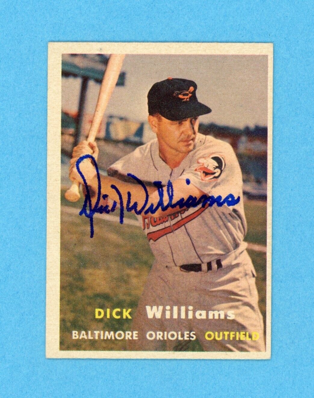 Dick Williams Signed 1957 Topps Card #59 Auto with B&E Hologram