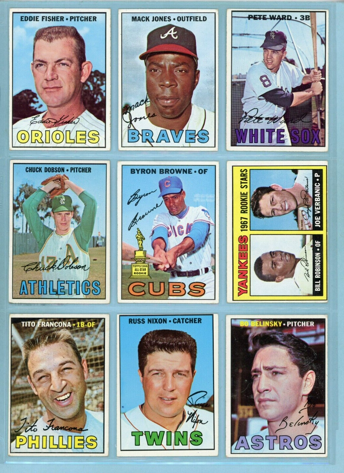 1967 Topps Starter Set Lot of 212 Different Baseball Cards Vg/Ex - EX