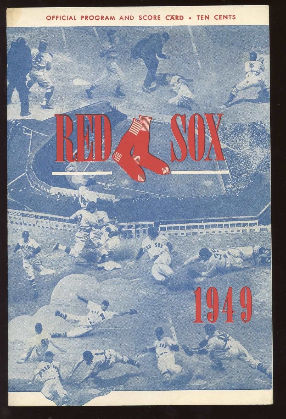 1949 Baseball Program Detroit Tigers at Boston Red Sox 