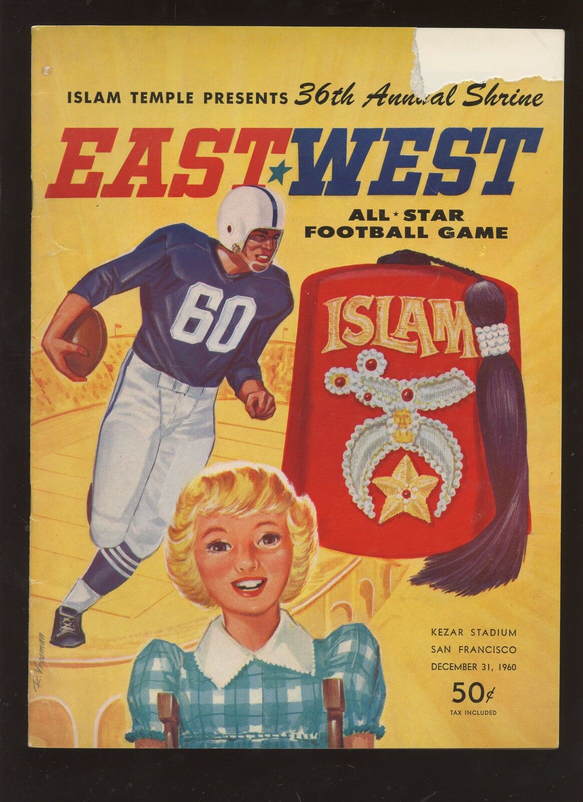 1960 NCAA Football East West All Star Game Program 