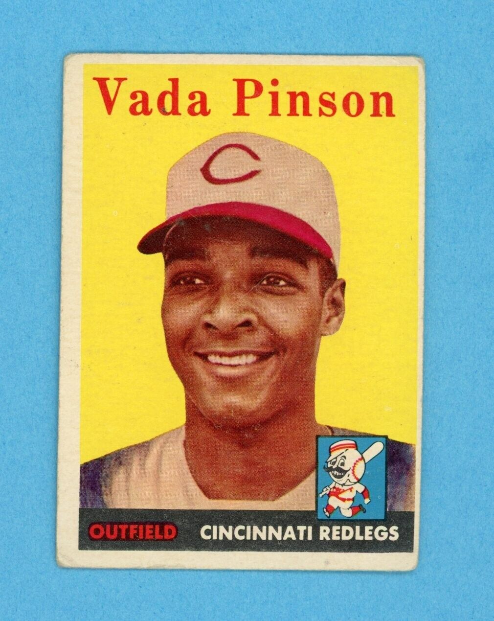 1958 Topps #420 Vada Pinson Cincinnati Redlegs Rookie Baseball Card VG wrk ls