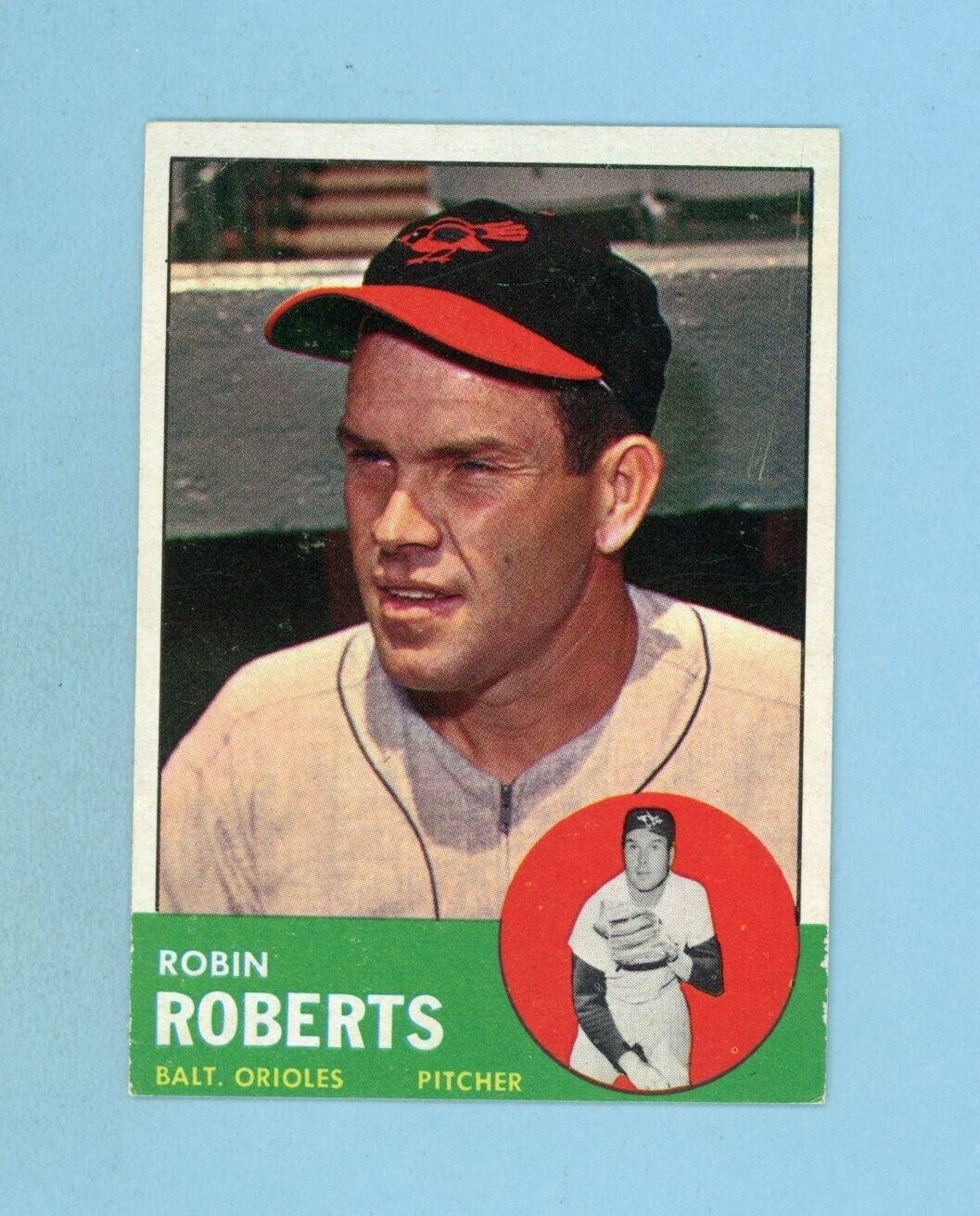 1963 Topps #125 Robin Roberts Baltimore Orioles Baseball Card E+-E/M ap crs tlc