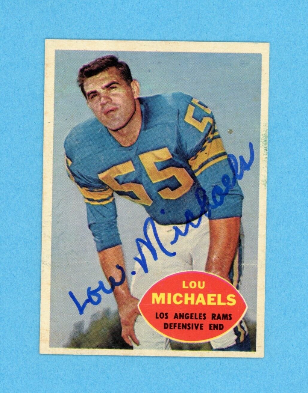 1960 Topps Lou Michaels Signed Card #69 Auto w B&E Hologram