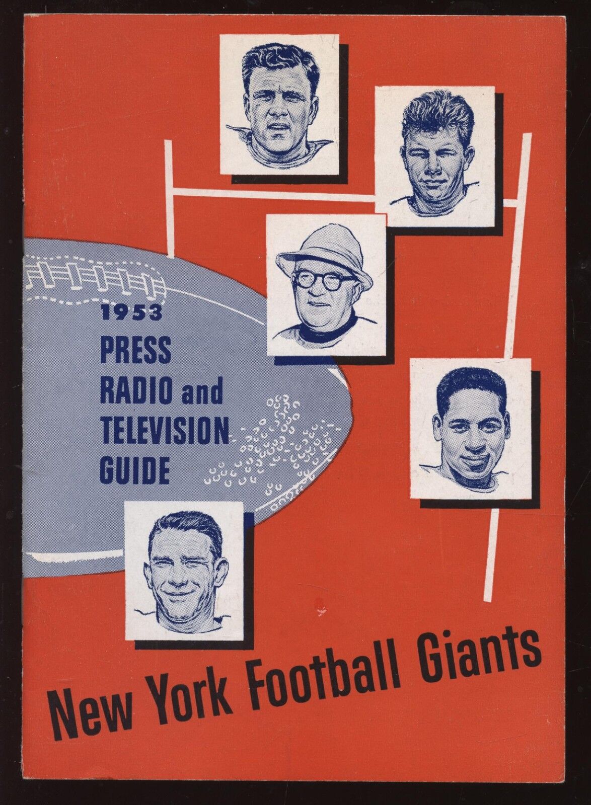 1953 New York Giants NFL Press Radio & TV Guide EXMT