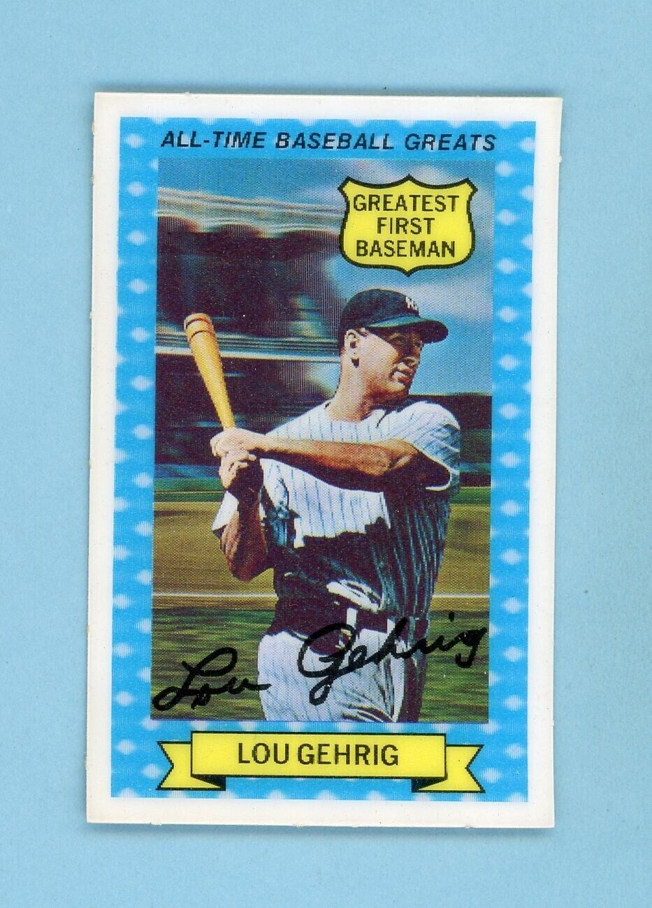 1970 Roll Gold Pretzels 3-D All-Time Greats #13 Lou Gehrig Baseball Card